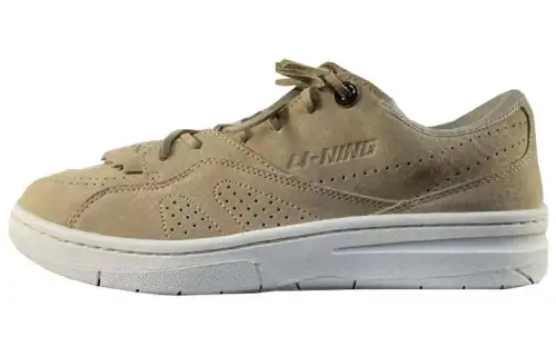 Li Ning Slip Resistant Abrasion Resistant Low top Skateboard Shoes Men's Brown
