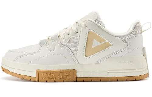 PEAK Skateboard Shoes Men's Low Top Beige/White