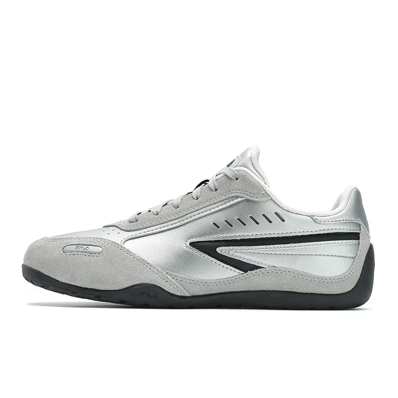 FILA TURBO Wear resistant And Lightweight Low top Skateboard Shoes Women's Gray Black Silver