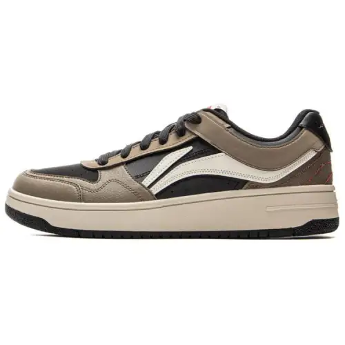 Li Ning Tianji Slip Resistant Cushioning Abrasion Resistant Lightweight Low top Skateboard Shoes Men's Brown Black