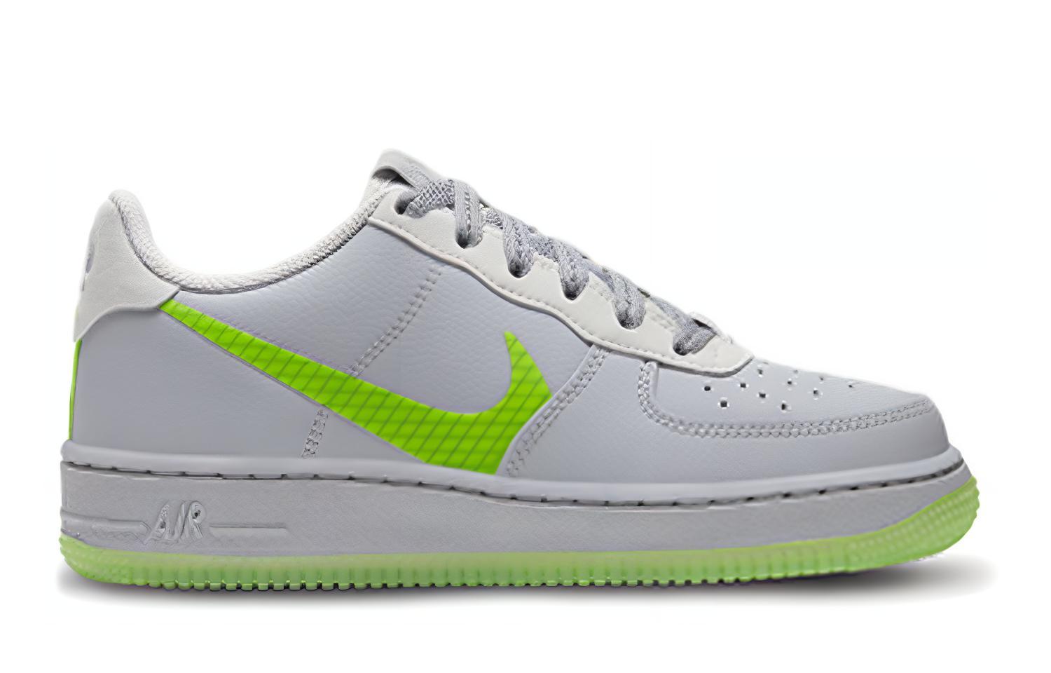 Женские кеды Nike Air Force 1 Lv8 3 (серо-зеленые) — Серый / зелёный — фото 2