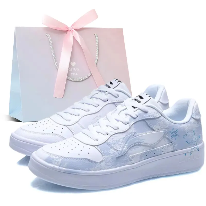 Li Ning Floating Boat Abrasion Resistant Cushioning Abrasion Resistant Cushioning Low top Skateboard Shoes Men's White