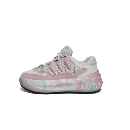 FILA CARROT 2 Pink Cherry Dream Textile, Synthetic Leather Low top Skateboard Shoes Women's Pink White