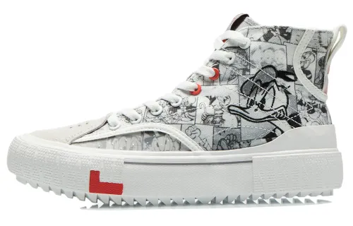 Li Ning Disney High top Skateboard Shoes Women's Gray Black