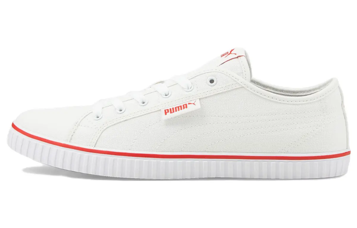 PUMA Ever LoPro Cv Casual Skateboarding Shoes Unisex White Red