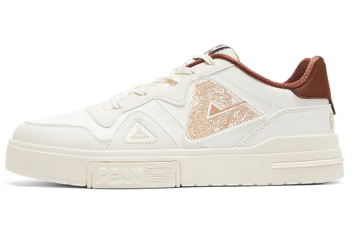 PEAK Chinese Original Collection Cushioning Lightweight Low top Skateboard Shoes Men's Canvas White