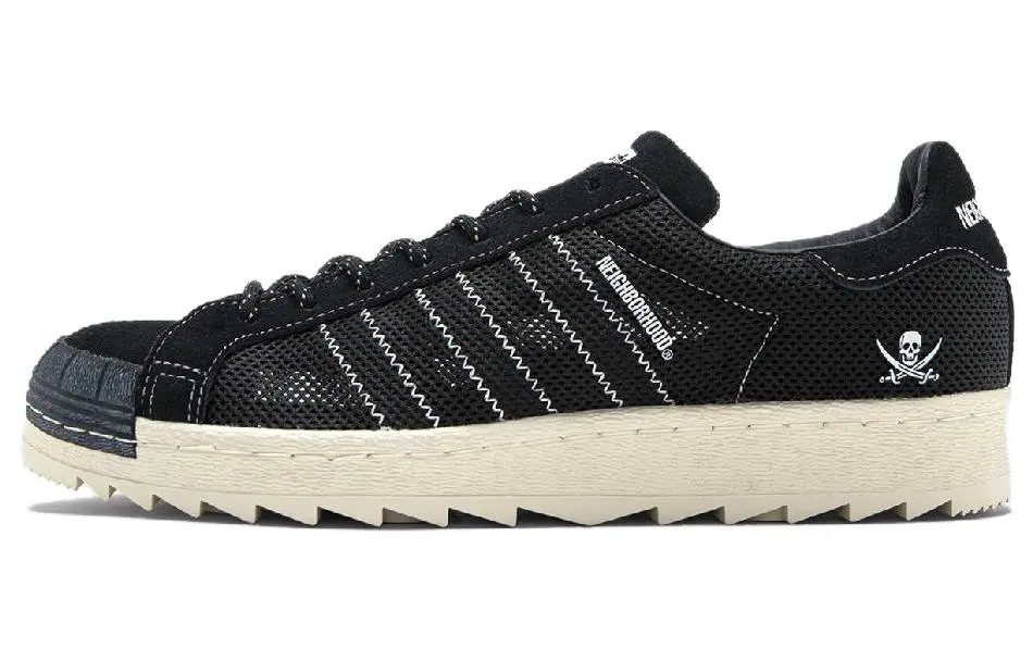 Adidas Originals x NEIGHBORHOOD X CLOT SUPERSTAR Comfortable Low top Skateboard Shoes Unisex Black