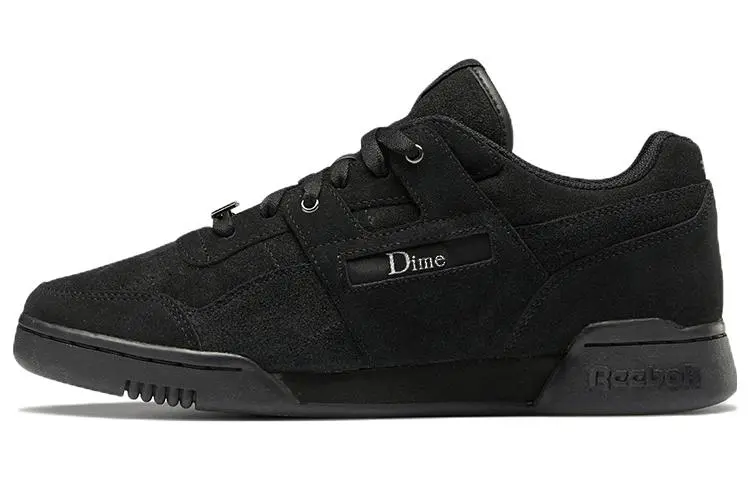 Dime x Reebok Workout Plus Leather Abrasion Resistant Abrasion Resistant Low top Skateboard Shoes Men's Black