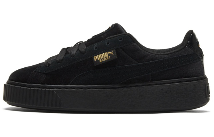 PUMA Platform Velvet Black Gold Women's