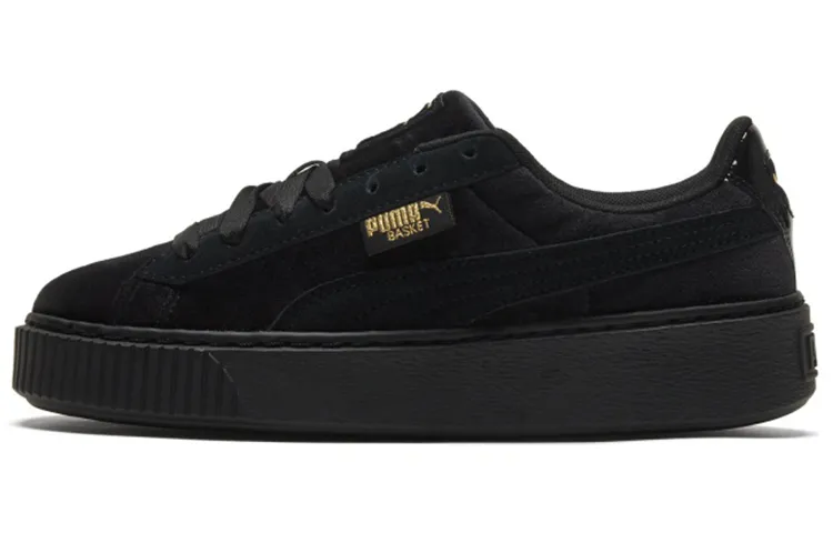 PUMA Platform Velvet Black Gold Women's