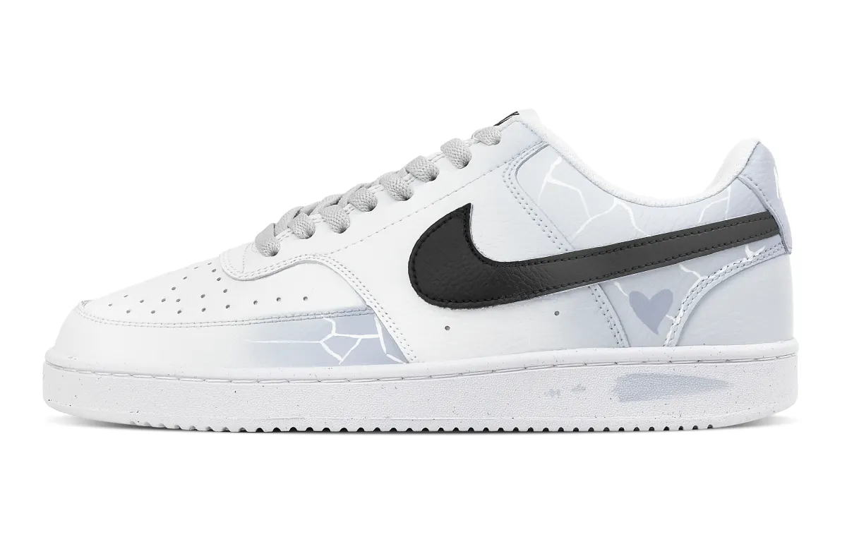 Nike Court Vision 1 Misty Blue Rhyme Abrasion Resistant Low top Skateboard Shoes Men's White Blue