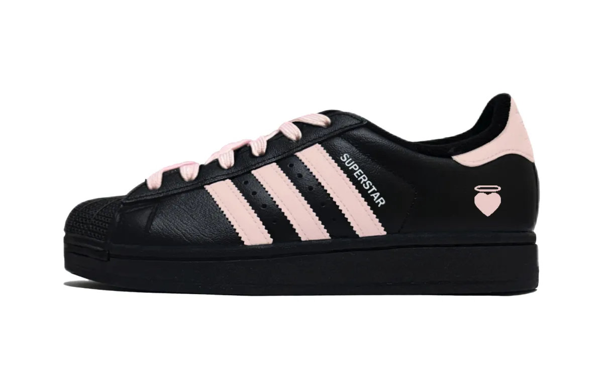 Adidas Originals Superstar 2 Puppy Fragment Low top Skateboard Shoes Unisex Black Pink