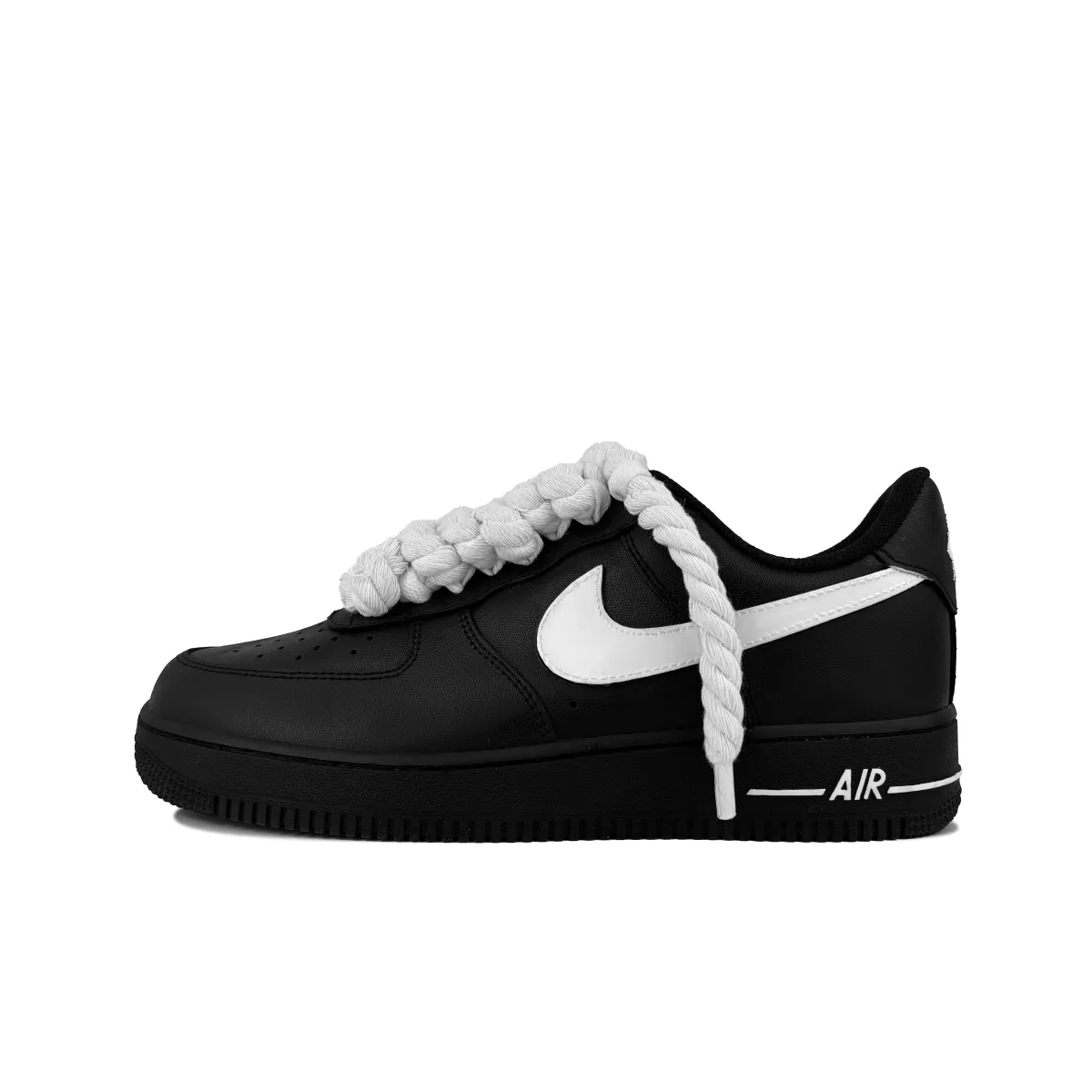 Nike Air Force 1 Slip Resistant Abrasion Resistant Low top Skateboard Shoes Unisex Black White