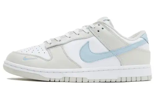 Nike Dunk Comfortable Slip Resistant Low top Skateboard Shoes Men's White Gray Blue