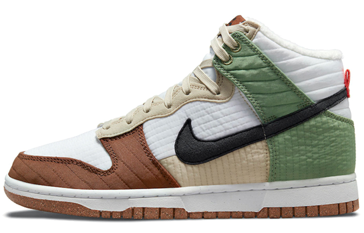 Женские кеды Nike Nike Dunk High “Toasty” (коричнево-белые с зеленым)
