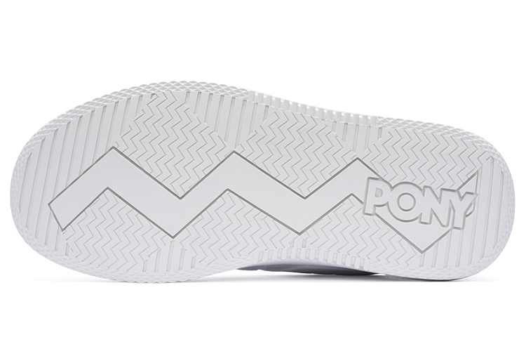 Pony Lighting Slip Resistant Cushioning Abrasion Resistant Low top Skateboard Shoes Unisex White