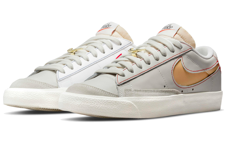 Кеды Nike Blazer '77 PRM "Swoosh 50th Anniversary" (серый / красный) — фото 3