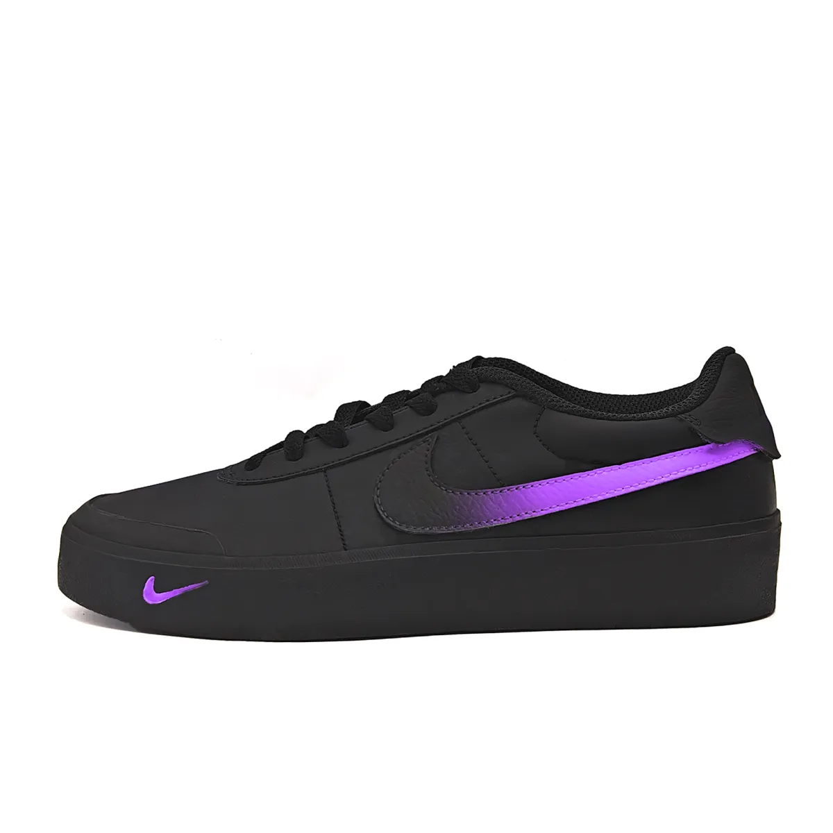Nike Court Shot Violet Slip Resistant Abrasion Resistant Low top Skateboard Shoes Unisex Black Purple