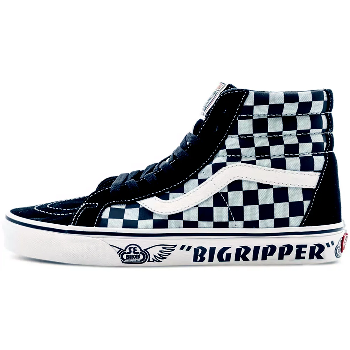 Sk8 Se Bikes x Sk8 Vans-Hi Reissue 'Big Ripper - Black Reflective Checkerboard'