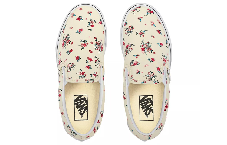 Кеды Vans slip-on Classic (белые с цветами) — фото 4