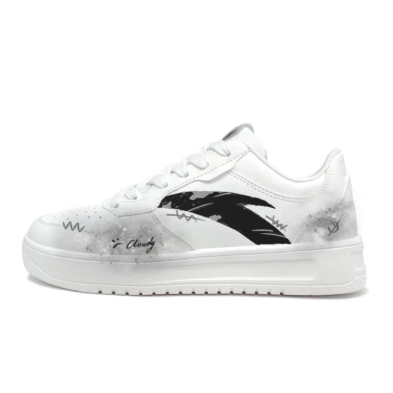 Anta Easy Abrasion Resistant Lightweight Wear resistant And Lightweight Low top Skateboard Shoes Unisex Black White