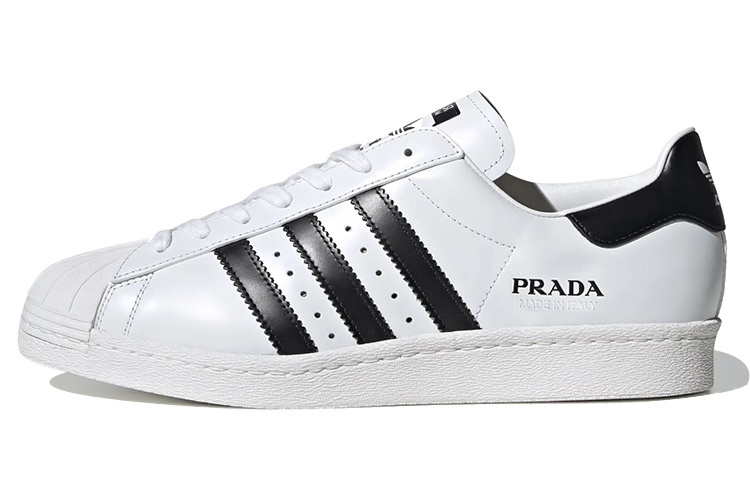 Кеды Prada x adidas originals SUPERSTAR PU (бело-черные)