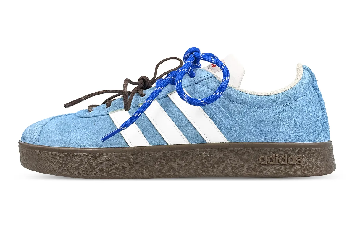 Adidas Vl Court Classic Slip Resistant Abrasion Resistant Low top Skateboard Shoes Unisex White Blue