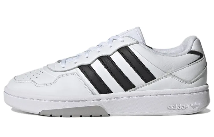 Adidas Originals Courtic Leather Abrasion Resistant Low top Skateboard Shoes Unisex White Black