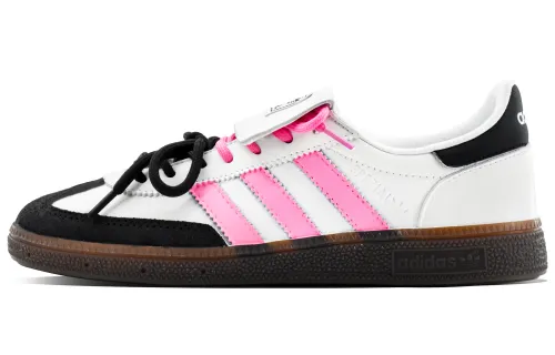 Adidas Originals HANDBALL SPEZIAL Pink Abrasion Resistant Low top Skateboard Shoes Men's Pink White