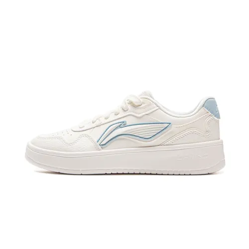 Li Ning Sycee Minimalist Fashion Lightweight Breathable Height Increasing Low top Skateboard Shoes Women's Glacier Blue