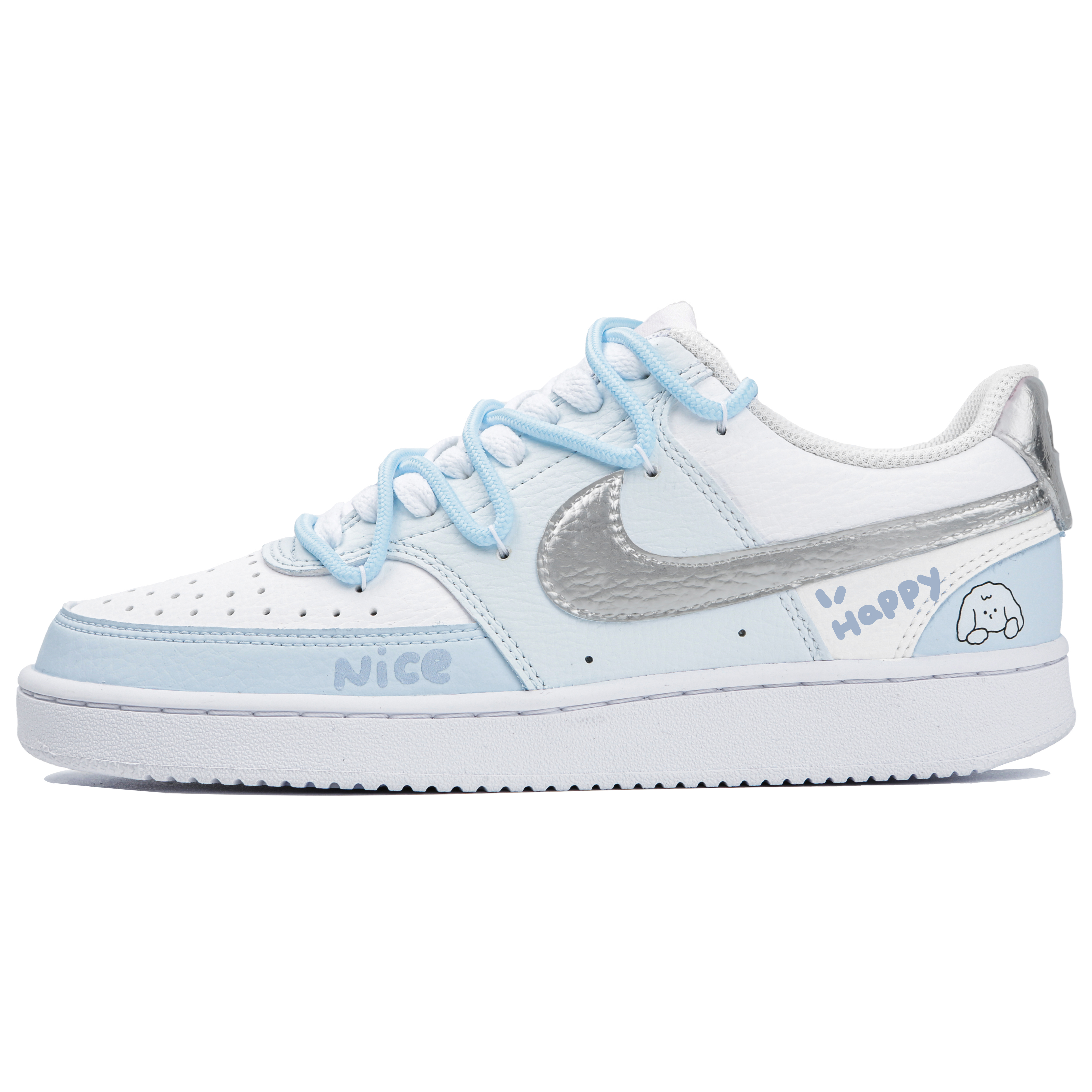 Nike Court Vision 1 Low top Skateboard Shoes Women's White Pink
