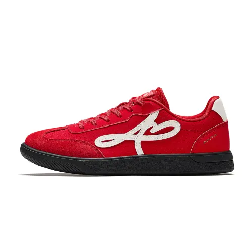Anta Manchester Dance Slip Resistant Abrasion Resistant Low top Skateboard Shoes Women's Red White
