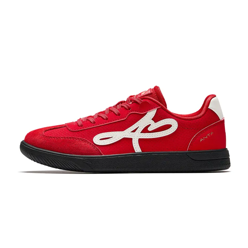 Anta Manchester Dance Slip Resistant Abrasion Resistant Low top Skateboard Shoes Women's Red White