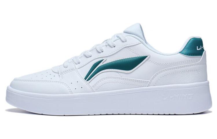Li Ning Sycee Slip Resistant Cushioning Abrasion Resistant Low top Skateboard Shoes Men's White Green