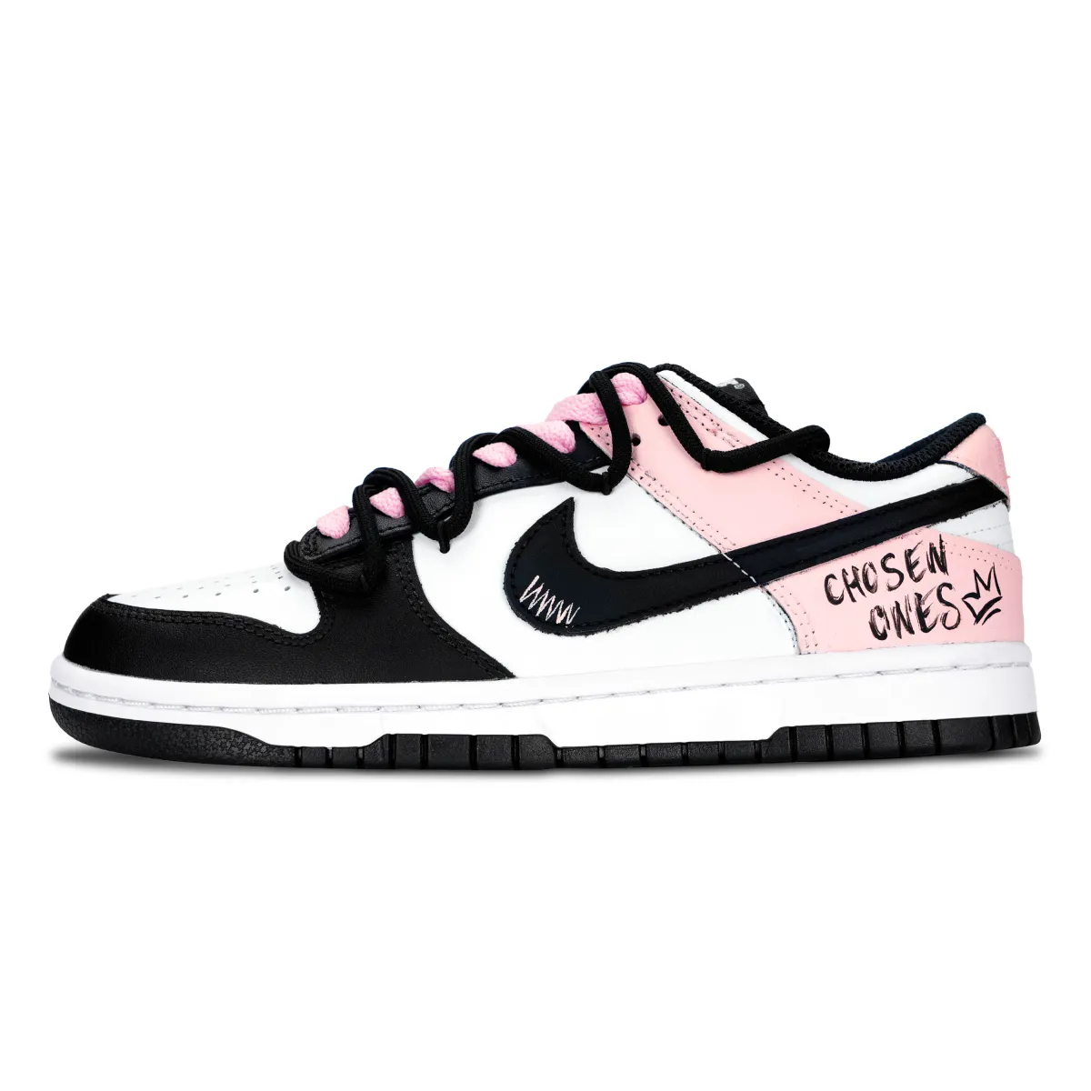 Nike Dunk Crown Of Pink Ink Lightweight And Breathable Low top Skateboard Shoes Unisex Black Pink