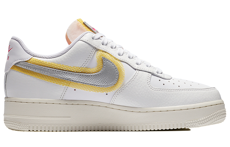 Женские кеды Nike Air Force 1 (бело-серебристые) — фото 2