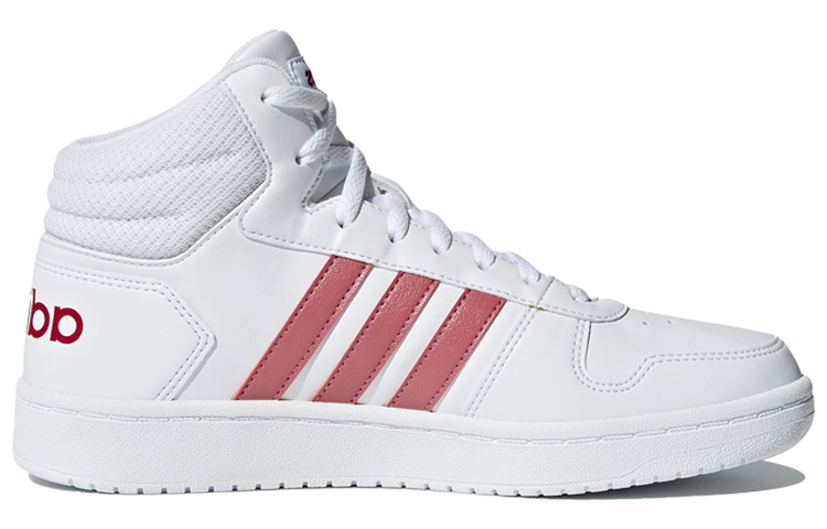 Женские кроссовки adidas neo Hoops 2.0 Mid (белый / фиолетовый / красный) — фото 2
