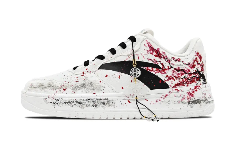 Anta Slip Resistant Cushioning Slip Resistant Cushioning Low top Skateboard Shoes Men's White Black Red