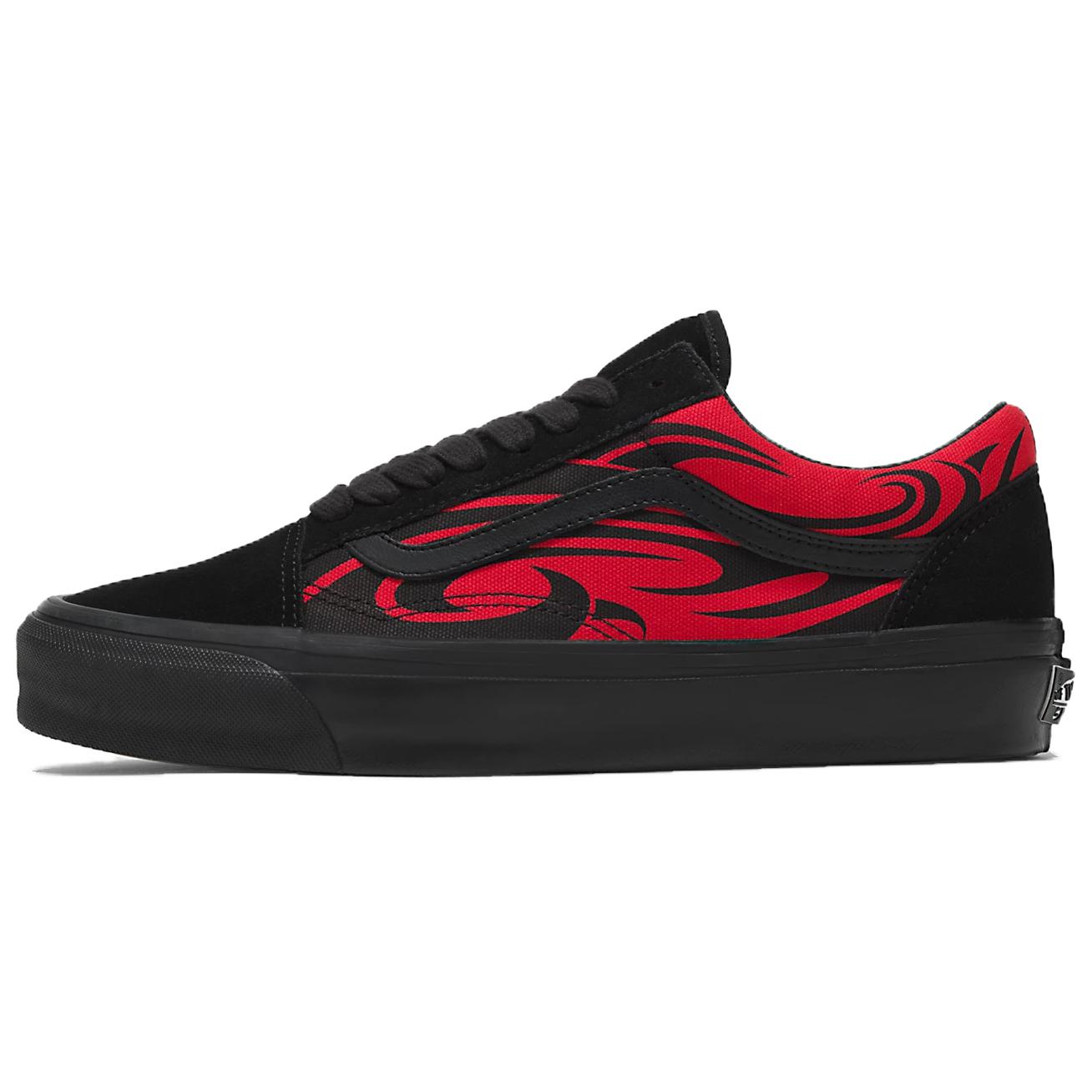 Мужские кеды Vans Premium Old Skool (черно-красные)