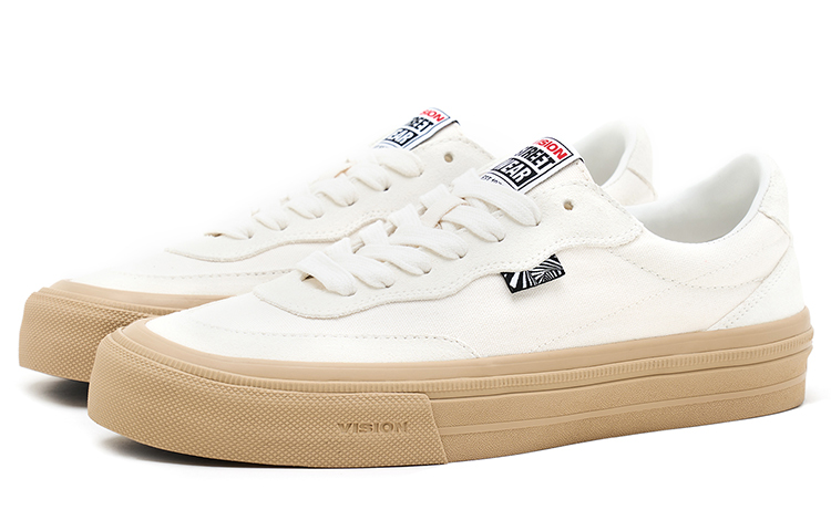 Vision Street Wear Flat Top Low top Skateboard Shoes Unisex Ecru