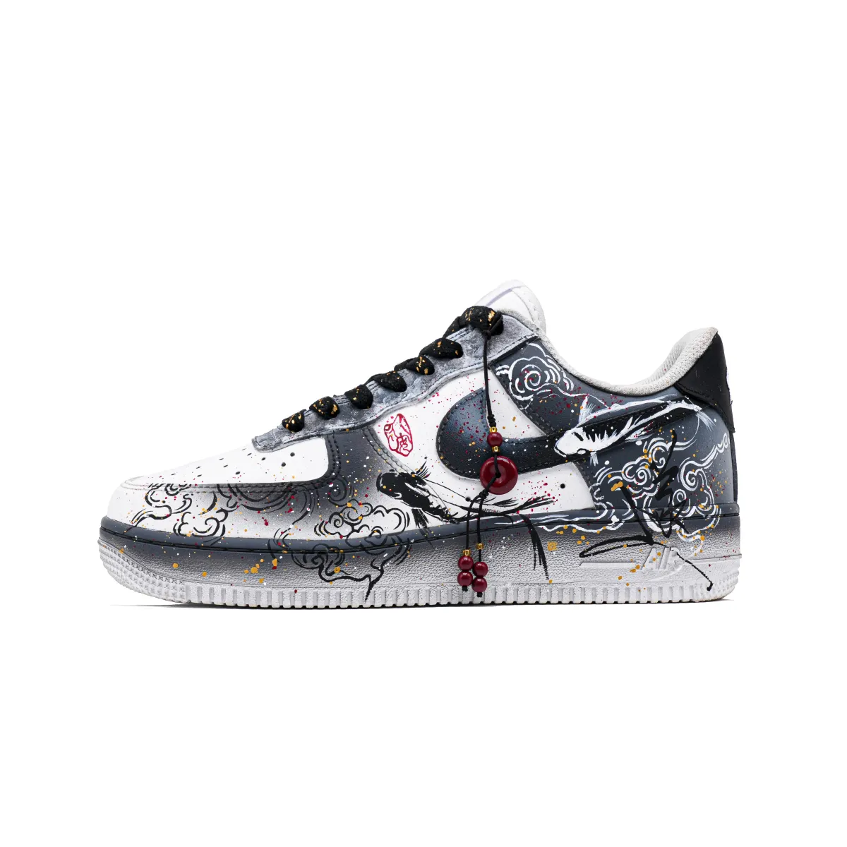 Nike Air Force 1 Cuttlefish Coverage Cushioning Abrasion Resistant Low top Skateboard Shoes Unisex Black