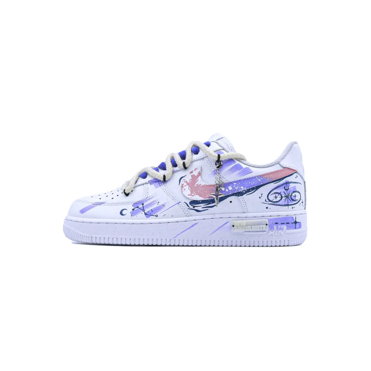 Nike Air Force 1 Slip Resistant Abrasion Resistant Low top Skateboard Shoes Unisex Purple Pink