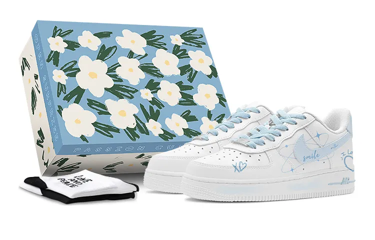Nike Air Force 1 Low top Skateboard Shoes Men's Blue White