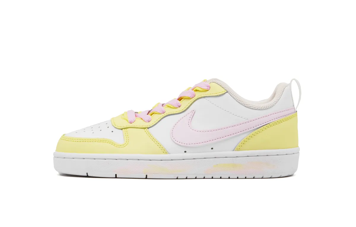 Nike Court Borough Low top Skateboard Shoes Women's Yellow Pink