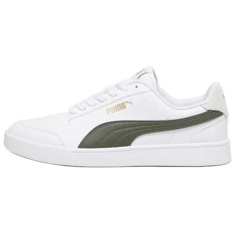 PUMA Shuffle Abrasion Resistant Low top Skateboard Shoes Unisex White Green