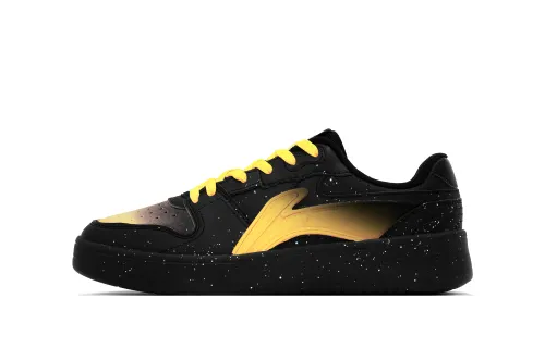 Li Ning Slip Resistant Height Increasing Slip Resistant Height Increasing Low top Skateboard Shoes Men's Black Yellow