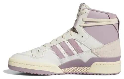 Adidas Originals FORUM 84 Abrasion Resistant Abrasion Resistant High top Skateboard Shoes Men's White Purple
