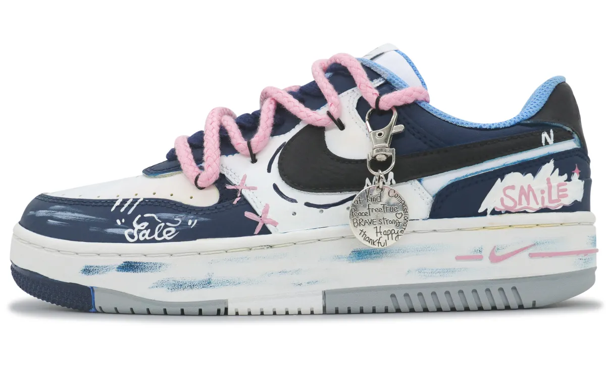 Nike Gamma Force Slip Resistant Abrasion Resistant Low top Skateboard Shoes Women's Blue White