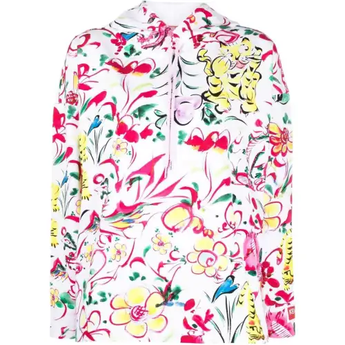 【Previous Season】floral-print logo-patch hoodie