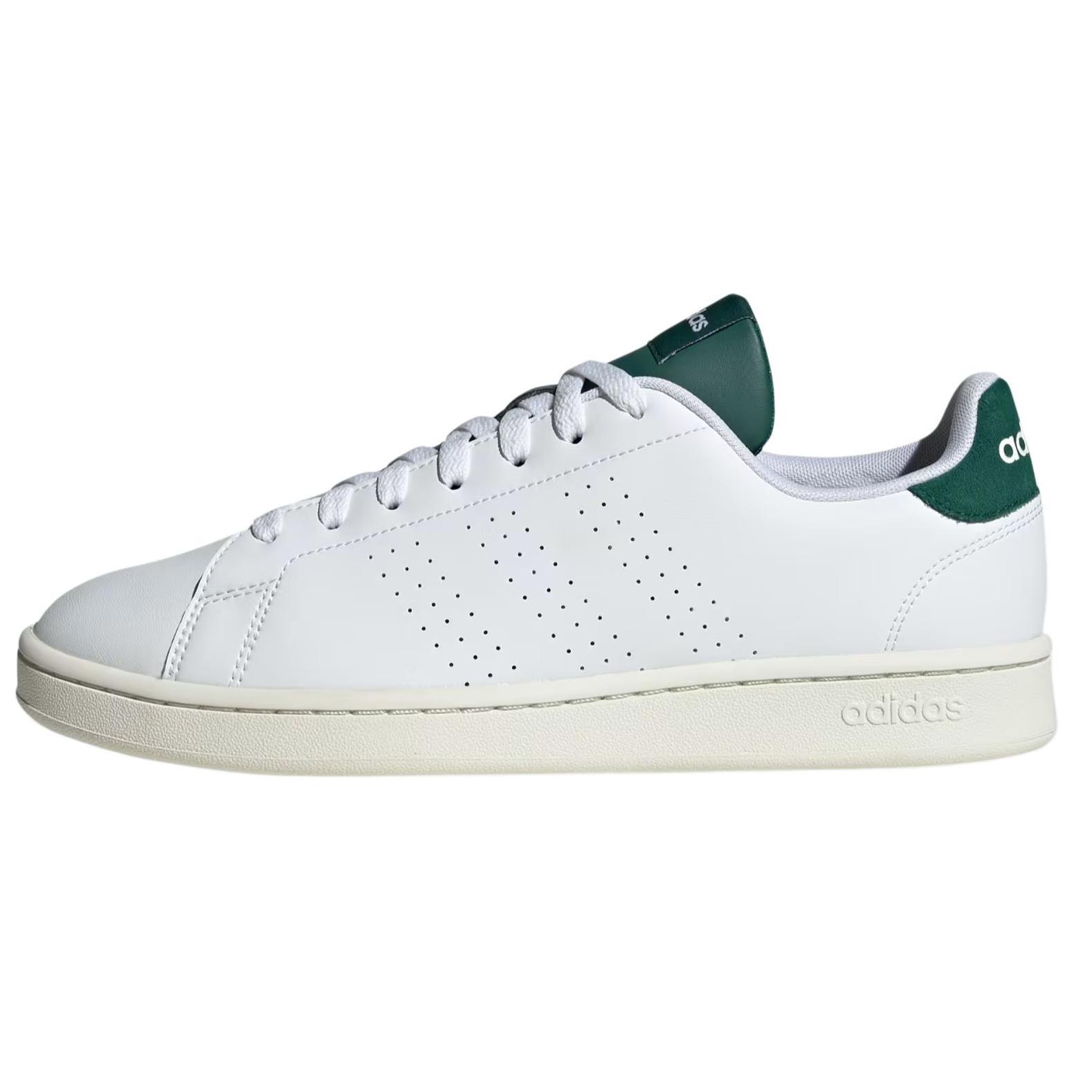 Adidas Sportswear Advantage Cushioning, Wear Resistant Low top Skateboard Shoes Men's White Green